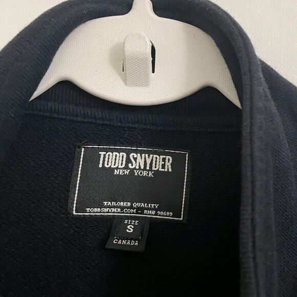 Todd Snyder Jacke Mens Small Dark Blue French Terry Barracuda Two-way Full Zip - Picture 2 of 10